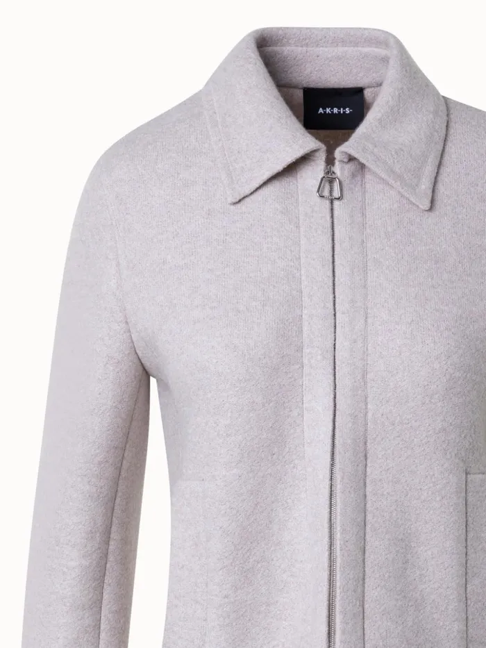 Short Jacket In 100 Cashmere Greige Women Akris Jackets
