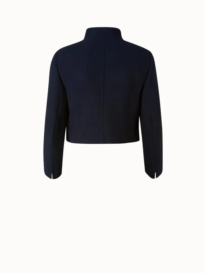 Short Jacket In Wool DoubleFace Navy Women Akris Jackets