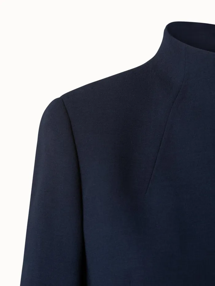Short Jacket In Wool DoubleFace Navy Women Akris Jackets