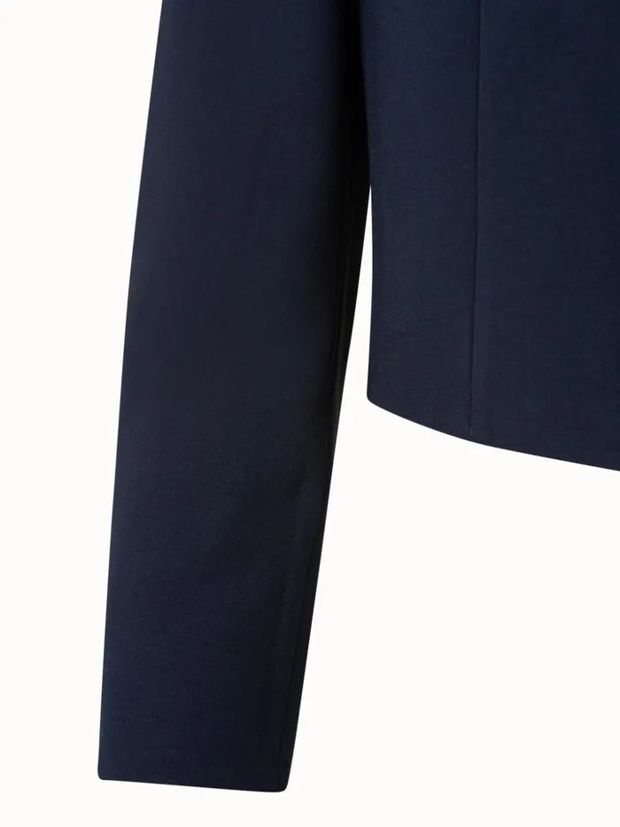 Short Jacket In Wool DoubleFace Navy Women Akris Jackets