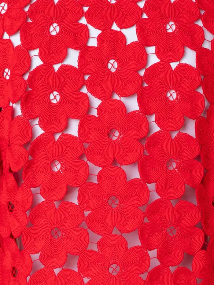 Short Silk Crpe Jacket With Anemones Embroidery Poppy Women Akris Jackets