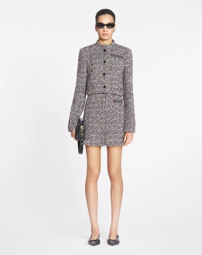 Short Tweed Jacket Burgundyblue Women Lanvin Coats and Jackets Short Tweed Jacket Burgundyblue Women Lanvin Coats and Jackets