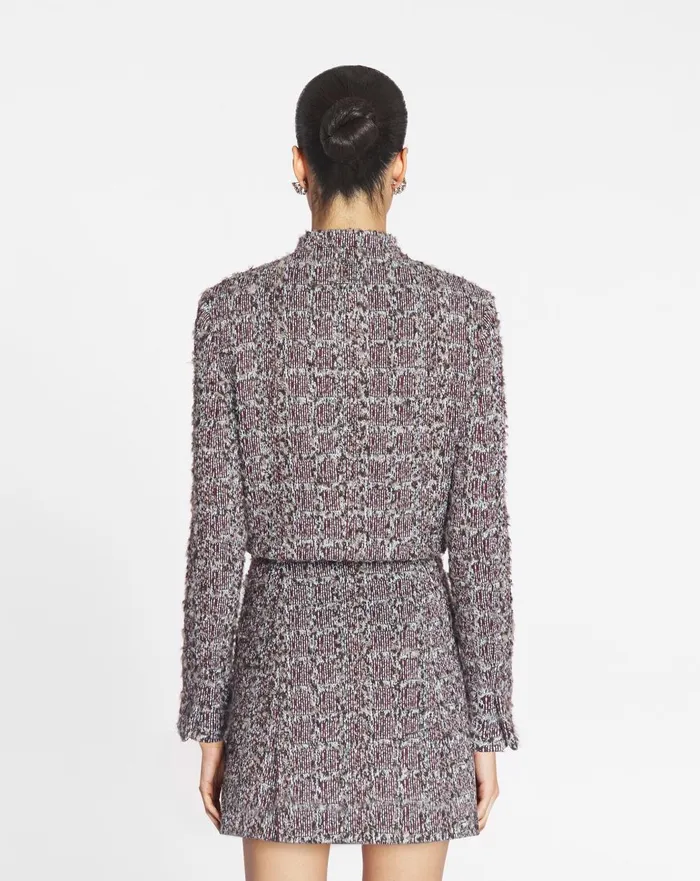 Short Tweed Jacket Burgundyblue Women Lanvin Coats and Jackets Short Tweed Jacket Burgundyblue Women Lanvin Coats and Jackets