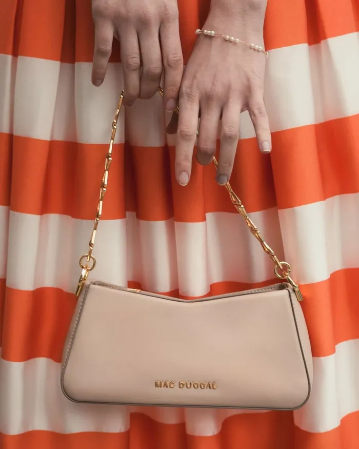 Shoulder Bags Women Gold Strap Small Taupe Nappa Leather Shoulder Bag 8211 FINAL SALE Taupe Mac Duggal
