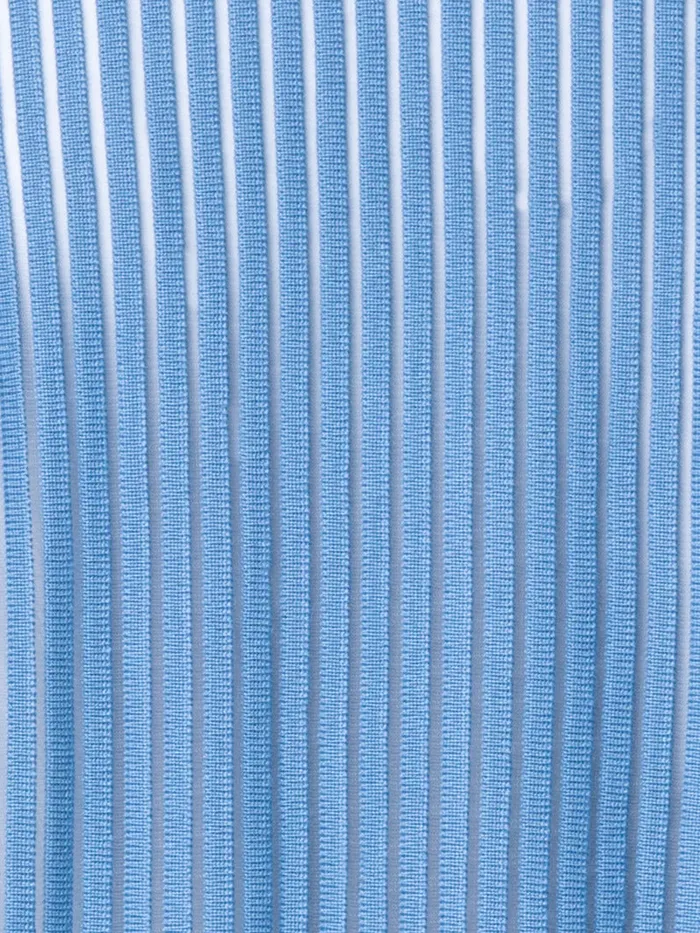 Silk Cotton Structured Stripe Knit Top Light Denim Women Akris Knitwear