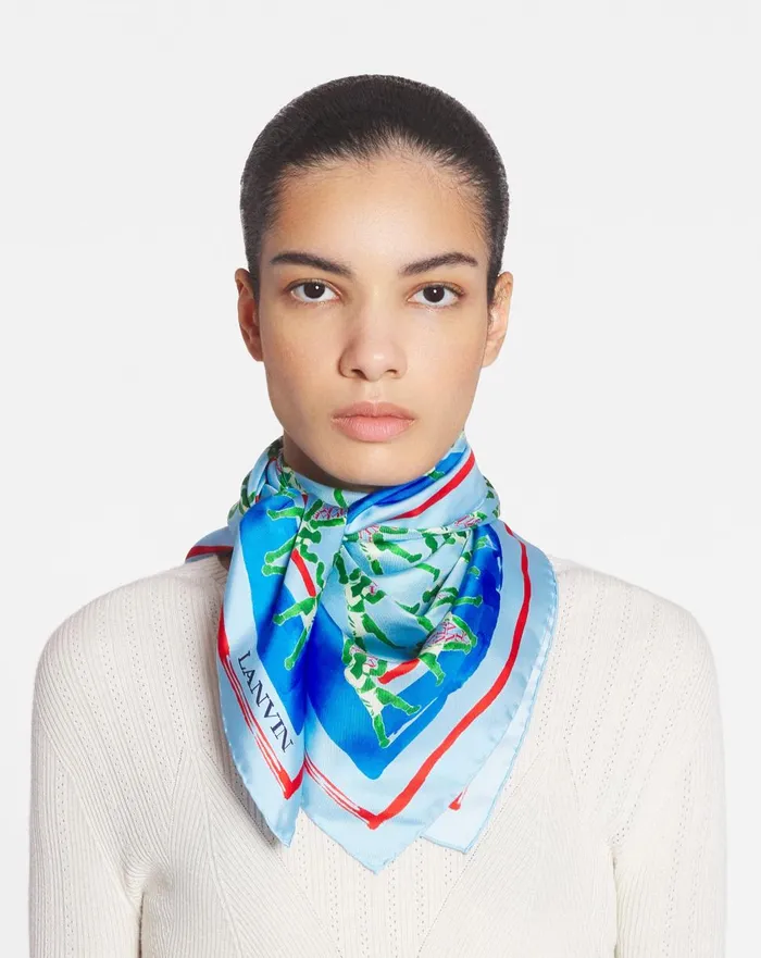 Silk Scarf With A Sports Print Newlanvin Blue Women Lanvin Silks and Scarves Silk Scarf With A Sports Print Newlanvin Blue Women Lanvin Silks and Scarves