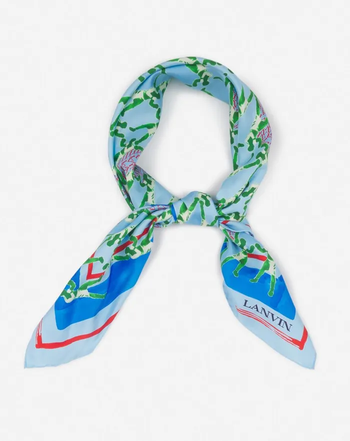 Silk Scarf With A Sports Print Newlanvin Blue Women Lanvin Silks and Scarves Silk Scarf With A Sports Print Newlanvin Blue Women Lanvin Silks and Scarves
