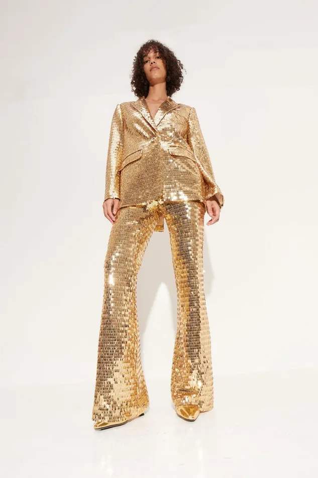 Simon Miller Bottoms Sequin Robo Pant In Star Gold 8211 Women