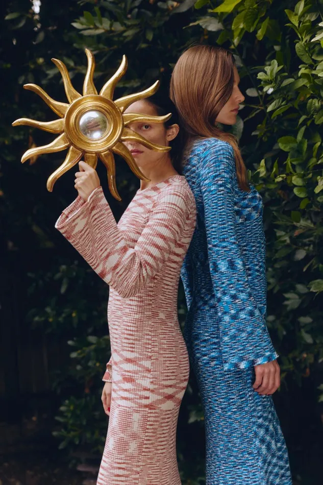 Simon Miller Dresses Axon Knit Dress In RustRice Flour Multi Cotton 8211 Women