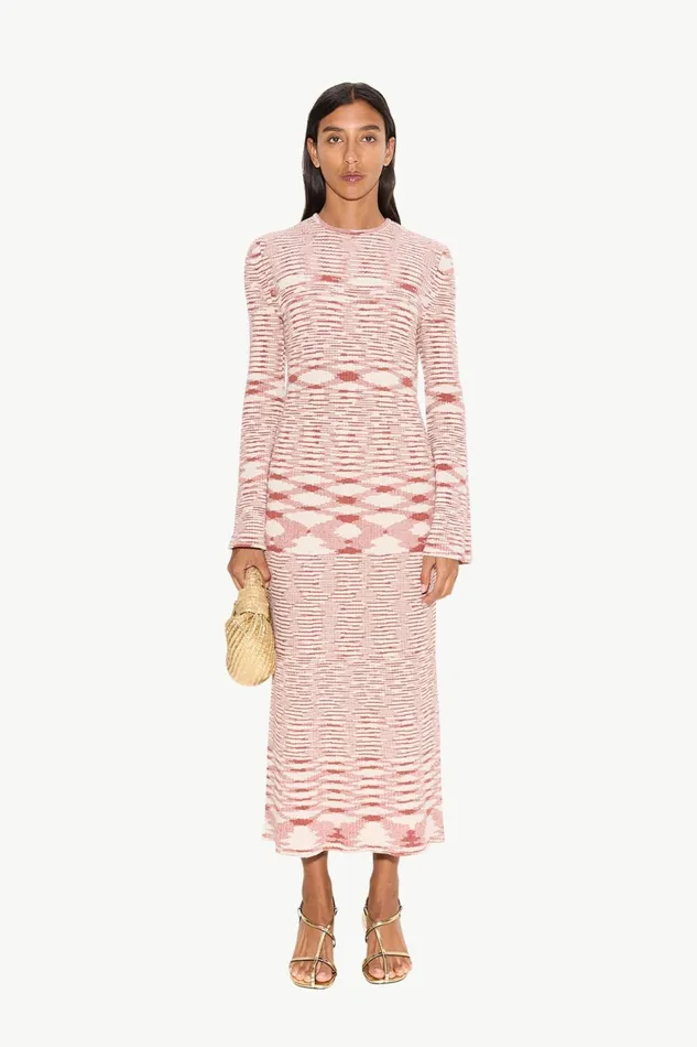 Simon Miller Dresses Axon Knit Dress In RustRice Flour Multi Cotton 8211 Women