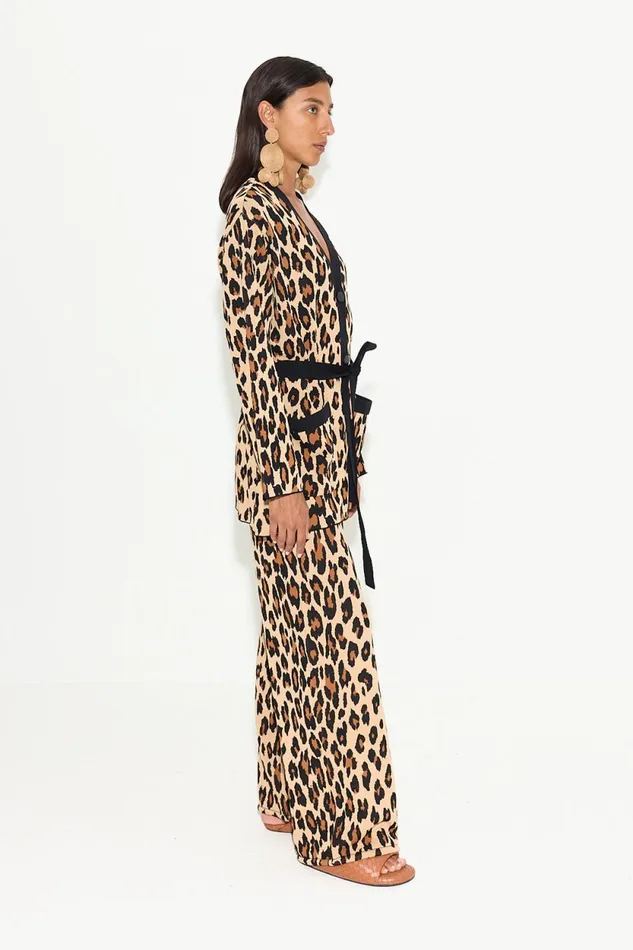Simon Miller Tops Simon Miller Max Belted Knit Cardigan In Cheetah 8211 Women