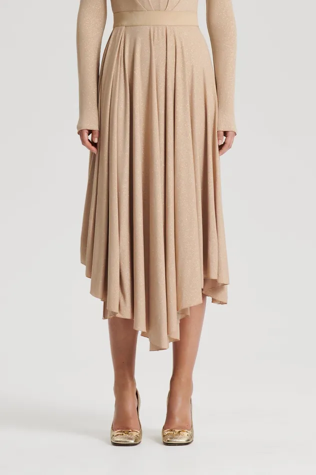 Skirts TINSEL DRAPE SKIRT CHAMPAGNE Scanlan Theodore Women