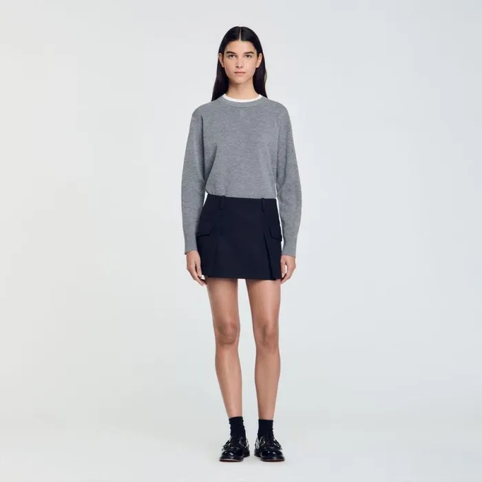 Skirts Women SANDRO Short Skirt With Pockets Black