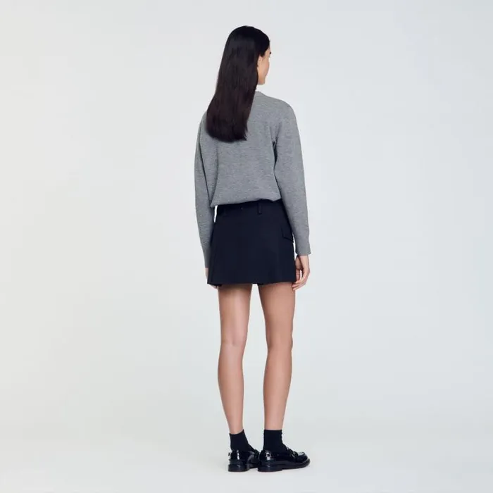 Skirts Women SANDRO Short Skirt With Pockets Black