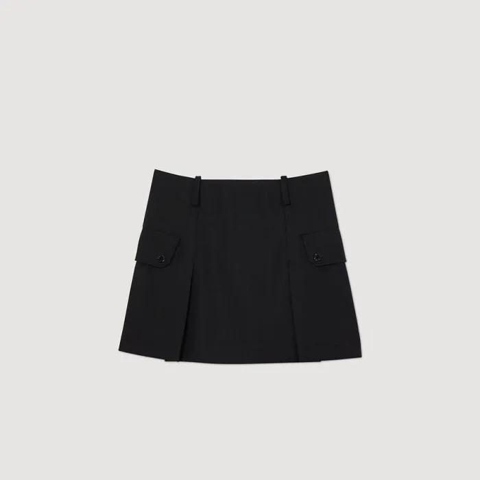 Skirts Women SANDRO Short Skirt With Pockets Black