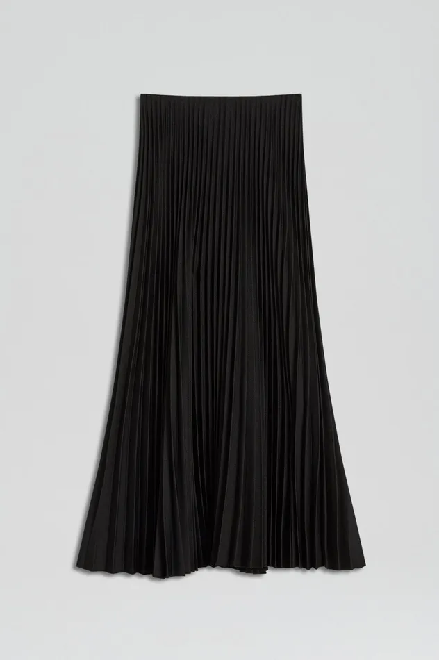 Skirts Women Scanlan Theodore TWILL PLEAT SKIRT BLACK Skirts Women Scanlan Theodore TWILL PLEAT SKIRT BLACK