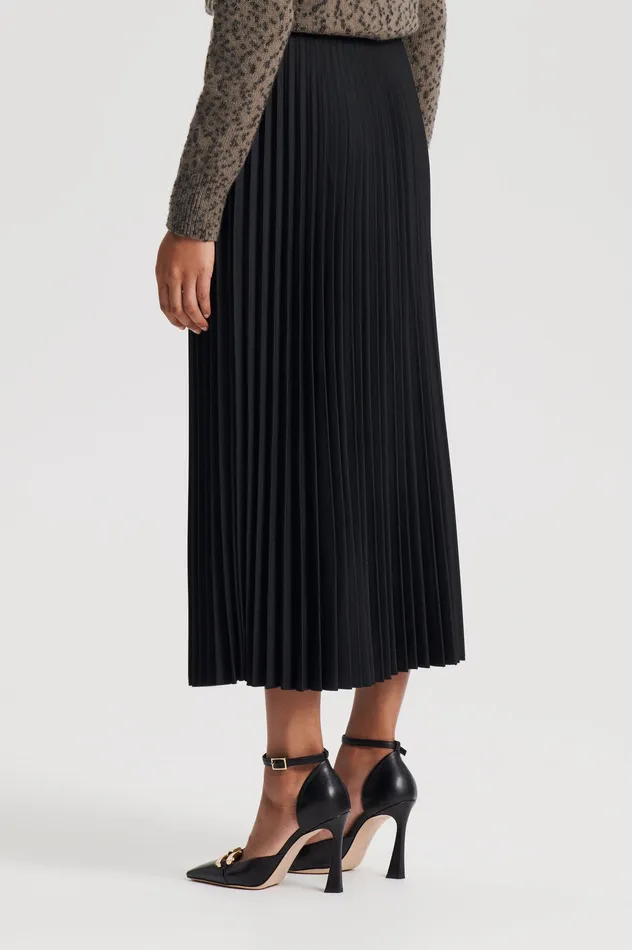 Skirts Women Scanlan Theodore TWILL PLEAT SKIRT BLACK Skirts Women Scanlan Theodore TWILL PLEAT SKIRT BLACK