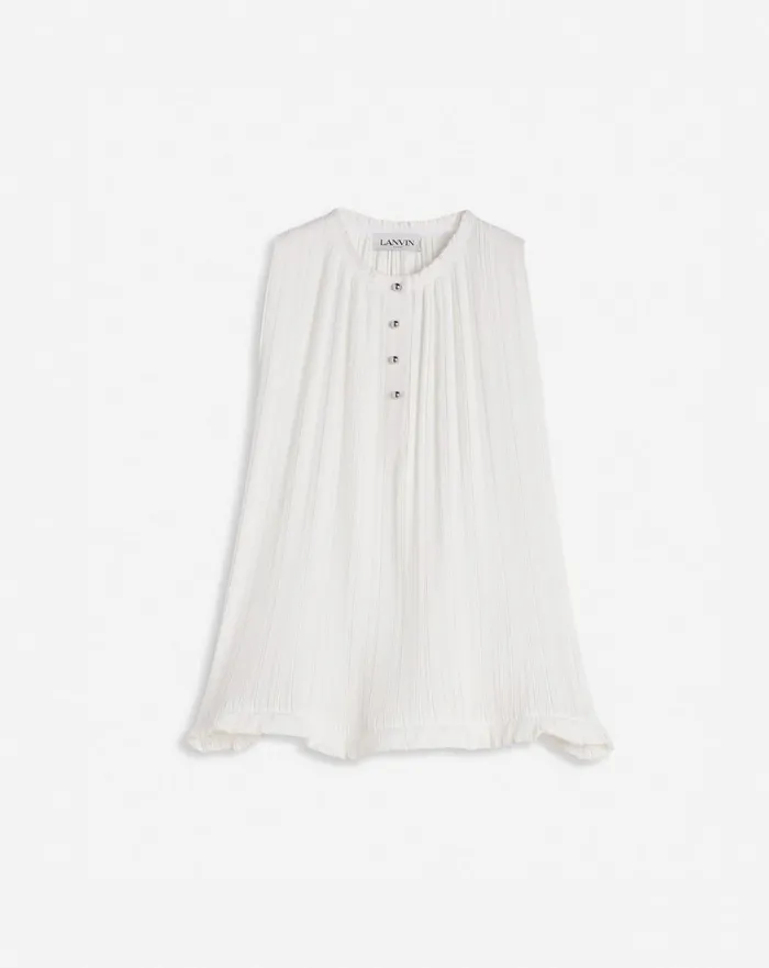 Sleeveless Pleated Top Off White Women Lanvin Tops