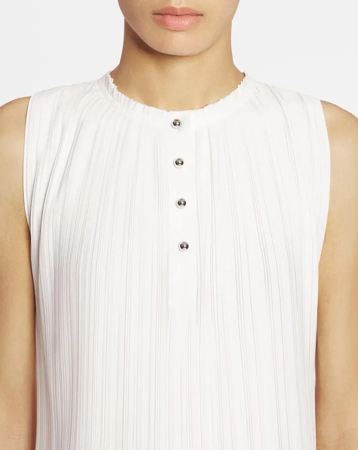Sleeveless Pleated Top Off White Women Lanvin Tops Sleeveless Pleated Top Off White Women Lanvin Tops