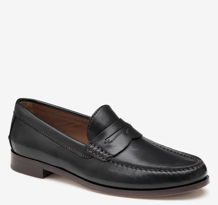 SlipOns and Loafers Johnston and Murphy Men Baldwin Penny Loafer Black Sheepskin