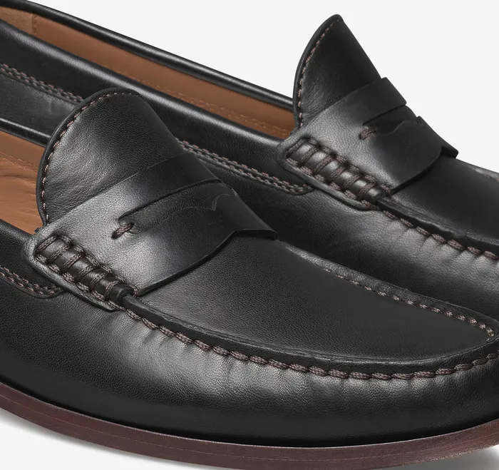 SlipOns and Loafers Johnston and Murphy Men Baldwin Penny Loafer Black Sheepskin