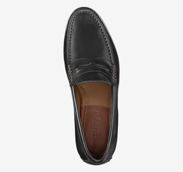 SlipOns and Loafers Johnston and Murphy Men Baldwin Penny Loafer Black Sheepskin