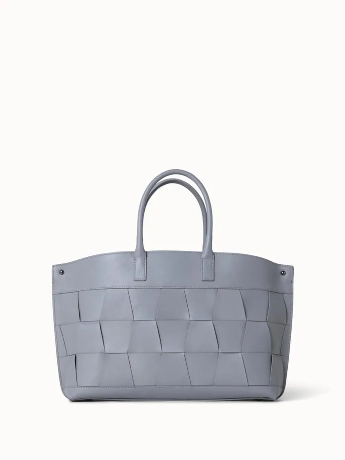 Small Ai Messenger Bag In Braided Leather Trapezoids Felt Women Akris Top Handle Bags
