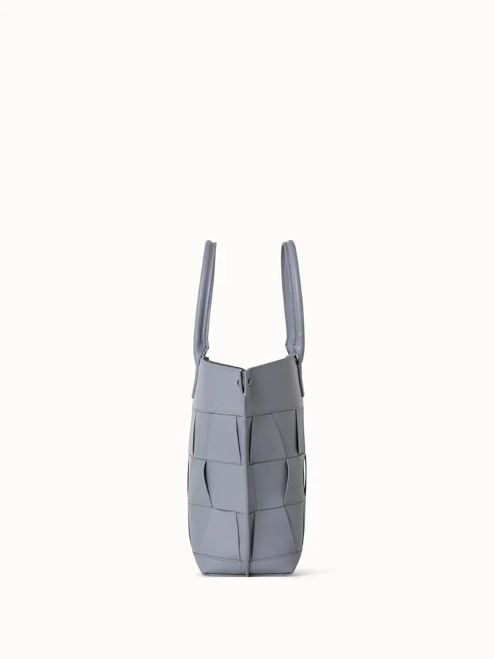 Small Ai Messenger Bag In Braided Leather Trapezoids Felt Women Akris Top Handle Bags