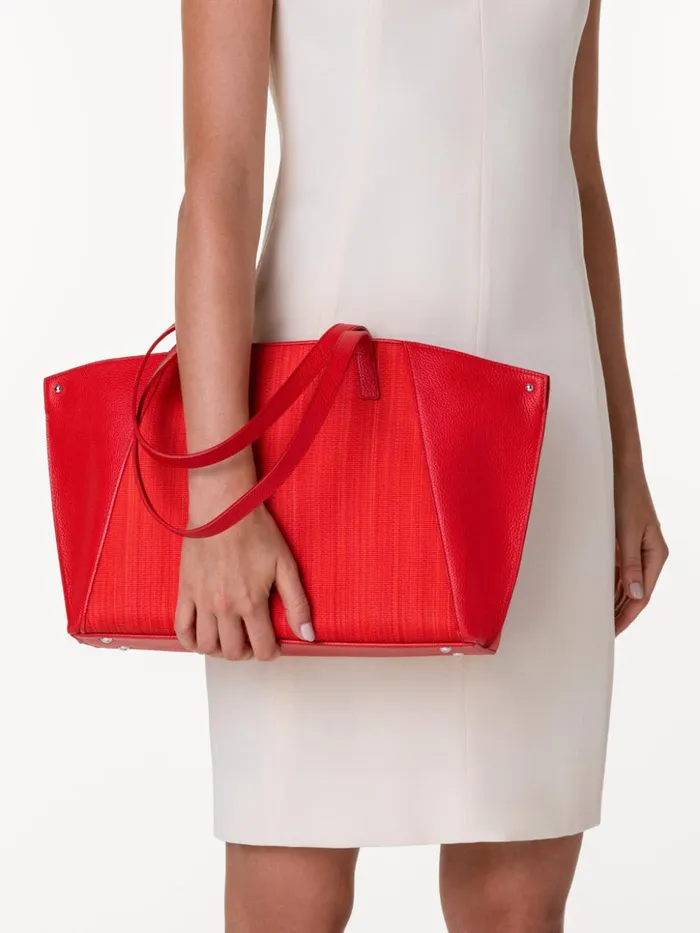 Small Ai Shoulder Bag In Leather And Horsehair Scarlet Women Akris Shoulder Bags