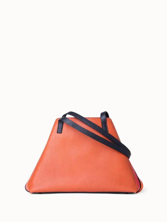 Small Ai Shoulder Bag In Zig Zag Trapezoid Leather Patchwork Multicolor Women Akris Tote Bags