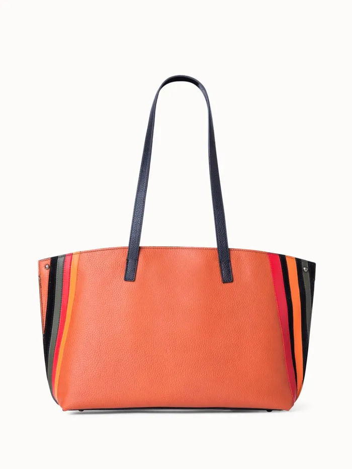 Small Ai Shoulder Bag In Zig Zag Trapezoid Leather Patchwork Multicolor Women Akris Tote Bags