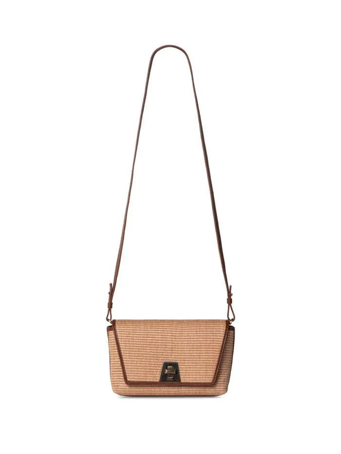 Small Anouk Day Bag In Raffia Camelcaramel Women Akris Crossbody Bags