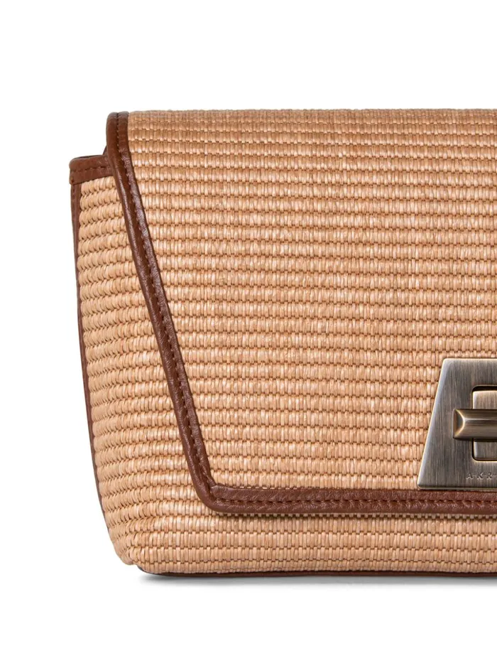 Small Anouk Day Bag In Raffia Camelcaramel Women Akris Crossbody Bags