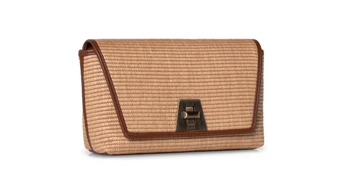 Small Anouk Day Bag In Raffia Camelcaramel Women Akris Crossbody Bags