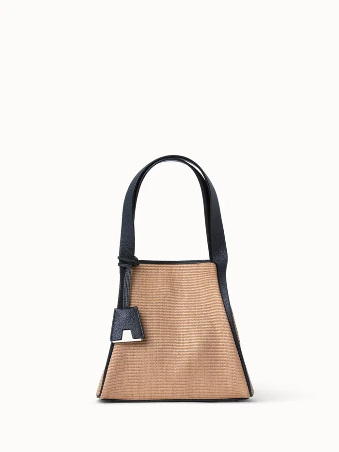 Small Handbag In Raffia Fabric Camelmarine Women Akris Shoulder Bags