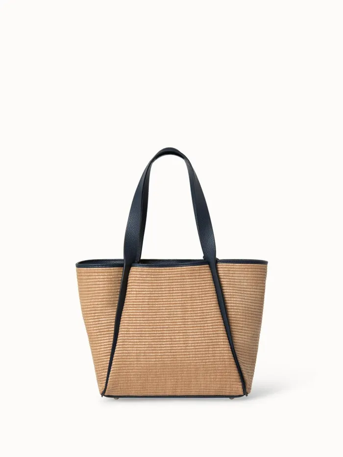 Small Handbag In Raffia Fabric Camelmarine Women Akris Shoulder Bags