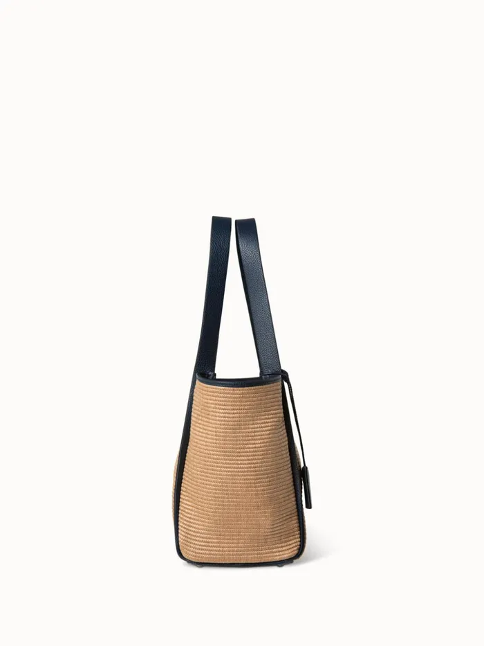 Small Handbag In Raffia Fabric Camelmarine Women Akris Shoulder Bags