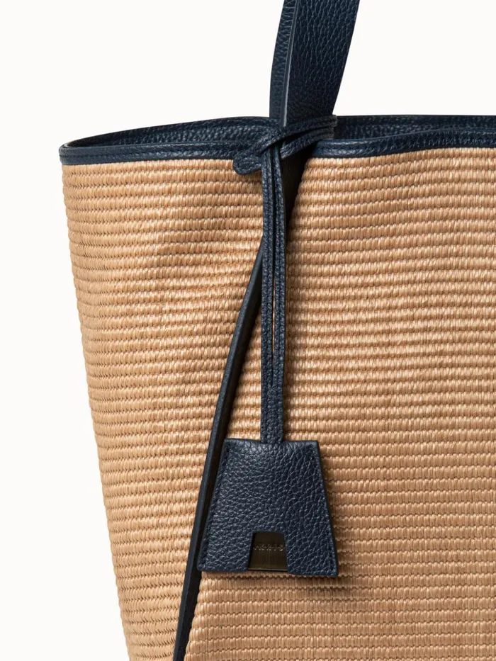 Small Handbag In Raffia Fabric Camelmarine Women Akris Shoulder Bags