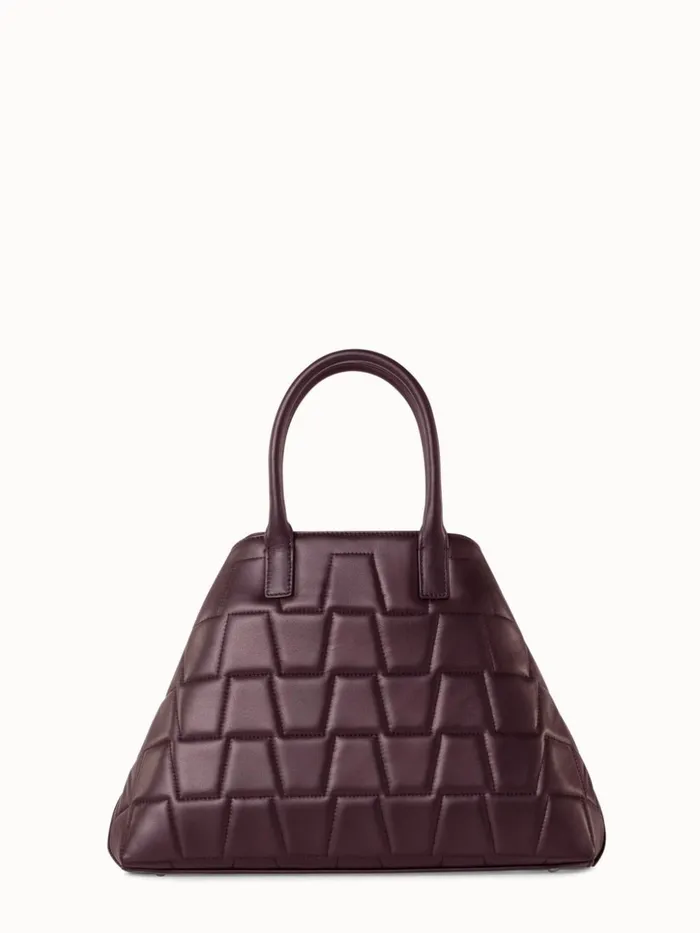 Small Quilted Trapezoid Ai Bag Burgundy Women Akris Crossbody Bags