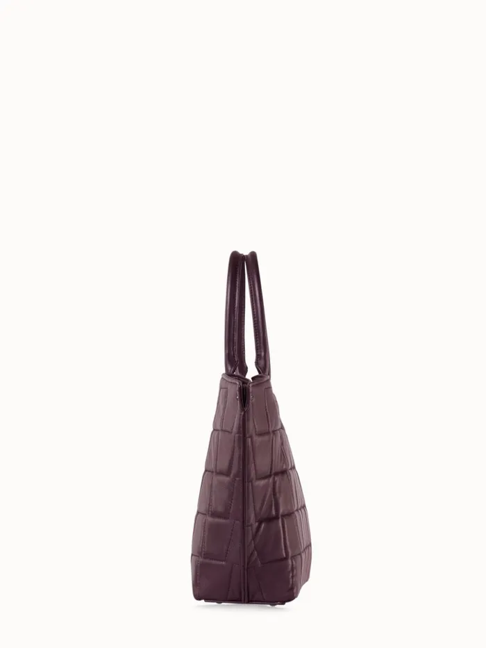 Small Quilted Trapezoid Ai Bag Burgundy Women Akris Crossbody Bags