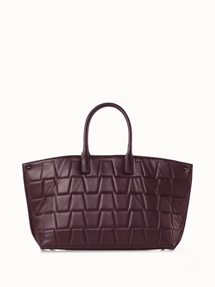 Small Quilted Trapezoid Ai Bag Burgundy Women Akris Crossbody Bags