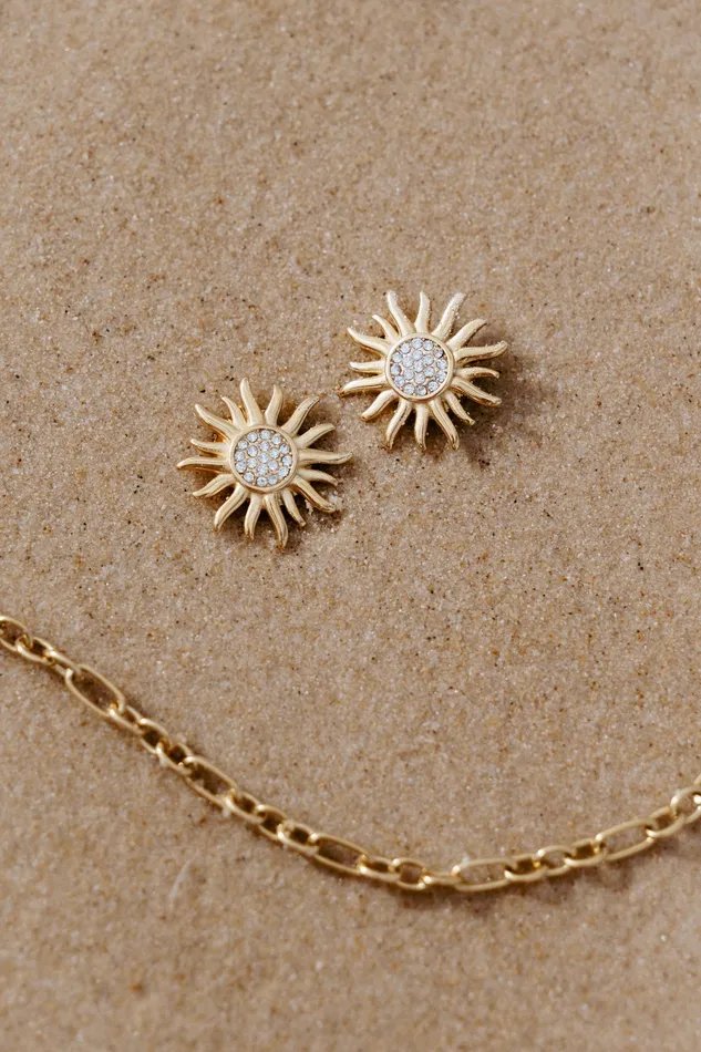 Soleil Earrings 8211 Gold Gold Earrings petalandpup Women