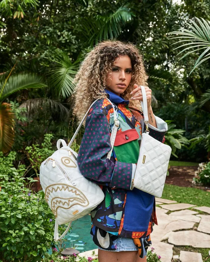 SPRAYGROUND Backpacks RIVIERA LE BLANC GOLD CHAIN SHARK SAVAGE BACKPACK 8211 Universal SPRAYGROUND Backpacks RIVIERA LE BLANC GOLD CHAIN SHARK SAVAGE BACKPACK 8211 Universal