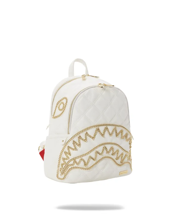 SPRAYGROUND Backpacks RIVIERA LE BLANC GOLD CHAIN SHARK SAVAGE BACKPACK 8211 Universal SPRAYGROUND Backpacks RIVIERA LE BLANC GOLD CHAIN SHARK SAVAGE BACKPACK 8211 Universal
