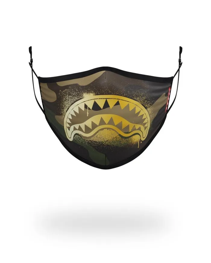 SPRAYGROUND Face Masks ADULT CAMO GOLD SHARK FORM FITTING FACE MASK 8211 Universal