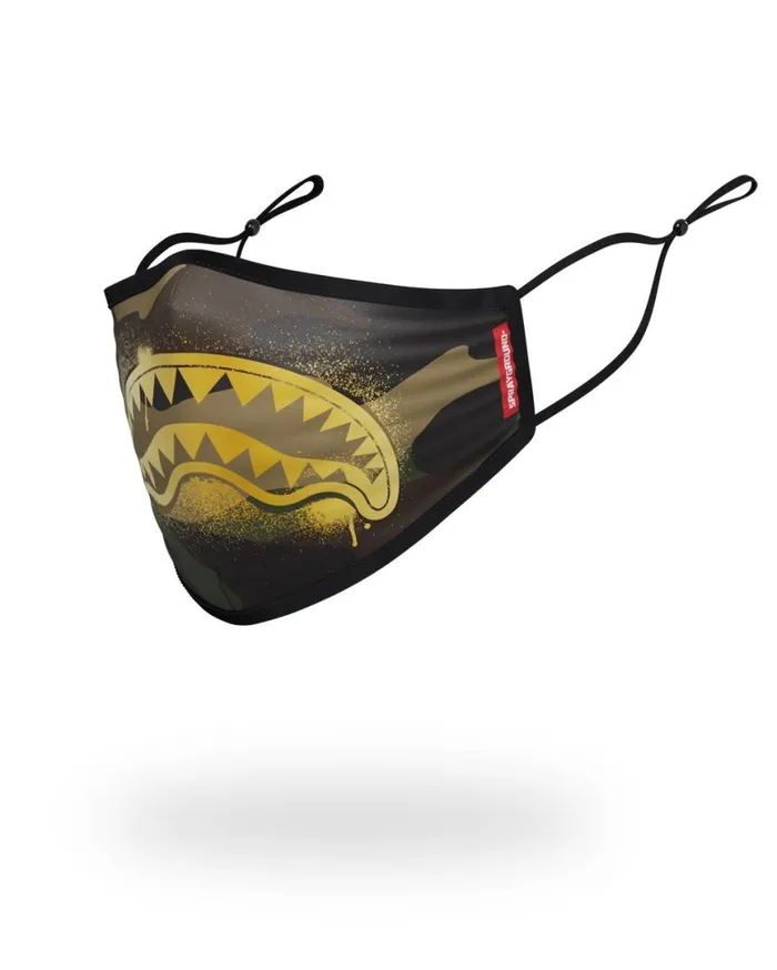 SPRAYGROUND Face Masks ADULT CAMO GOLD SHARK FORM FITTING FACE MASK 8211 Universal
