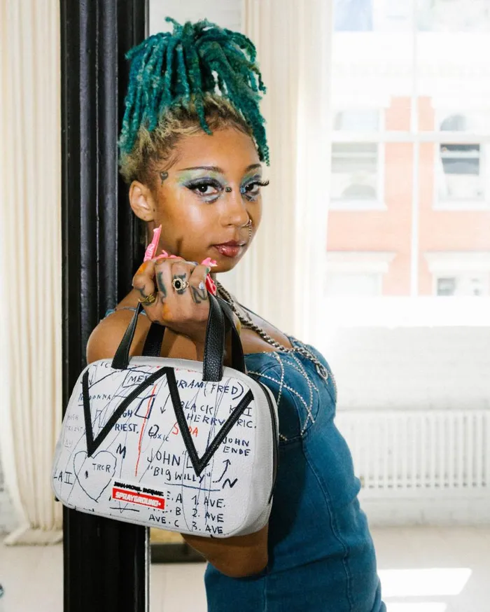 SPRAYGROUND Handbags OFFICIAL BASQUIAT UNTITLED CHEESE POPCORN 1983 HANDBAG 8211 Universal