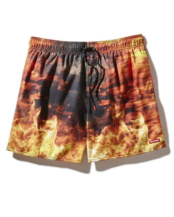 SPRAYGROUND Swimwear CAMO FIRE SHOTO SWIM TRUNKS 8211 Universal