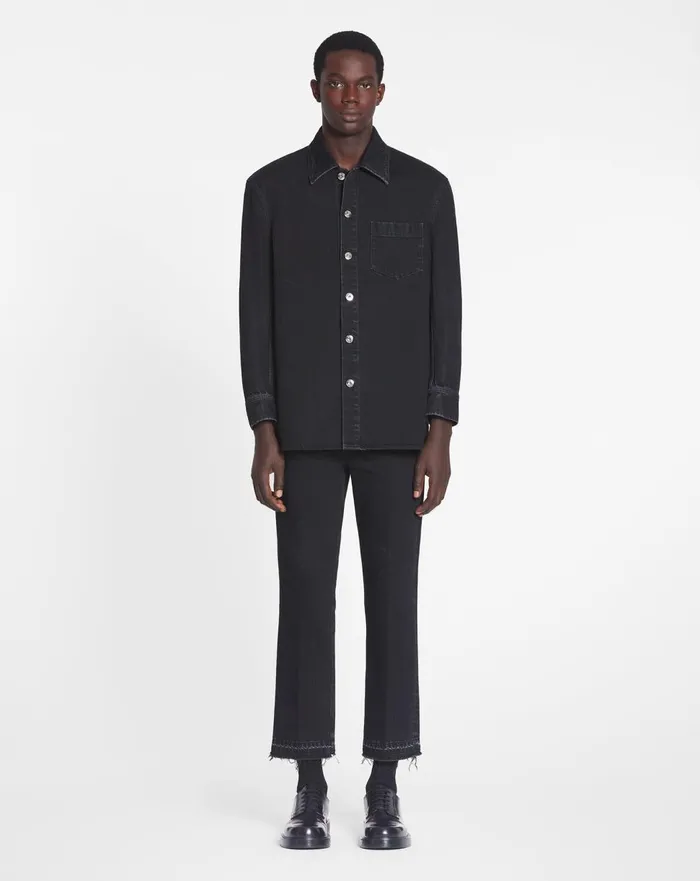 Straight Denim Pants Black Men Lanvin Pants and Shorts Straight Denim Pants Black Men Lanvin Pants and Shorts