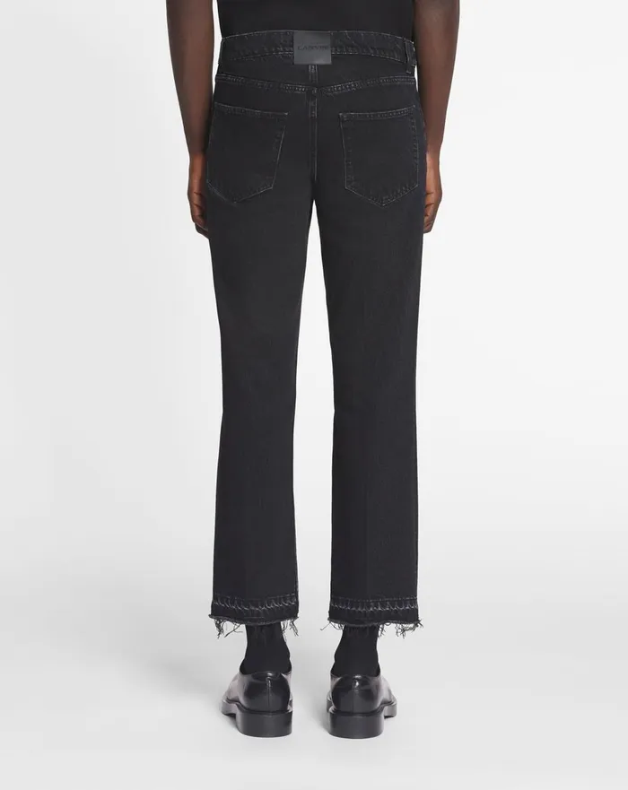 Straight Denim Pants Black Men Lanvin Pants and Shorts Straight Denim Pants Black Men Lanvin Pants and Shorts